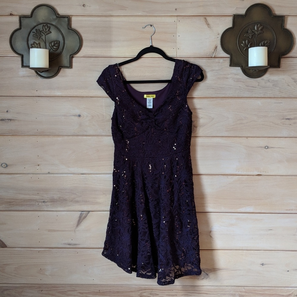 NWOT Yellow Star Purple Dress